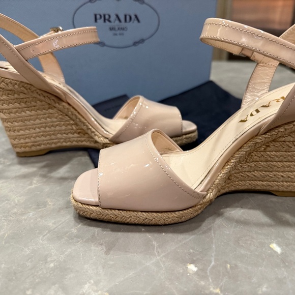 Prada Espadrille Wedge Sandals, Size 36.5 - Picture 7 of 11